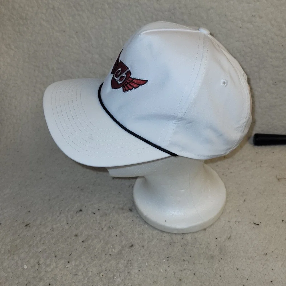 Imperial White Snapback Hat Embroidered Logo Cap Cord Trim Adjustable CB...‎